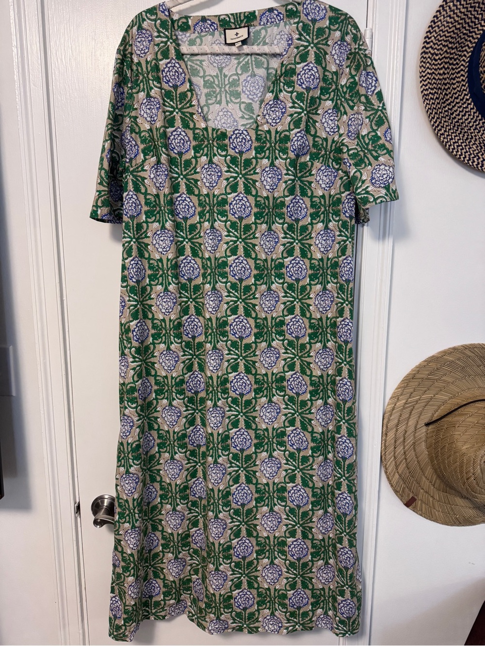 Tuckernuck Blockprint Floral Maxi Dress